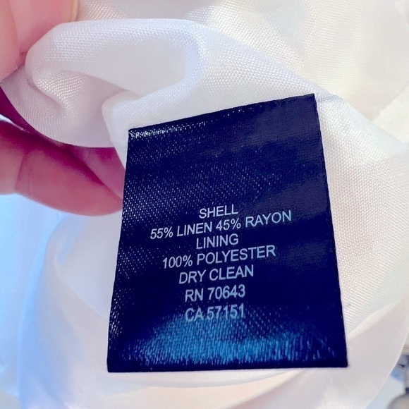 Jessica Howard Linen White Dress with Embroidery Size 8P - Picture 6 of 7